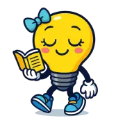 Female ADHDappi character reading calmly